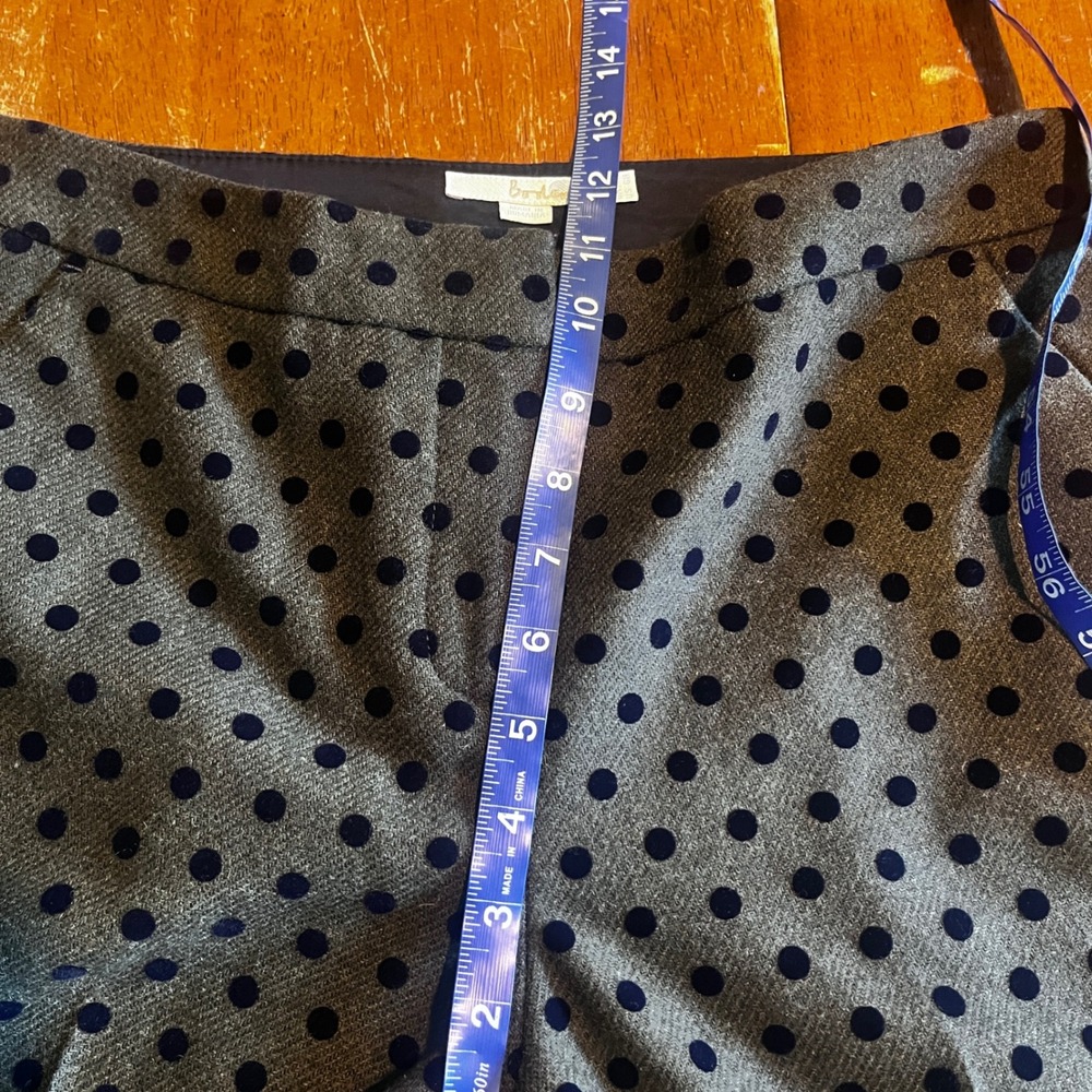 Boden Olive Green Wool Blend Polka Dot Trousers Pants US 6R Career Preppy Academ - Picture 9 of 12